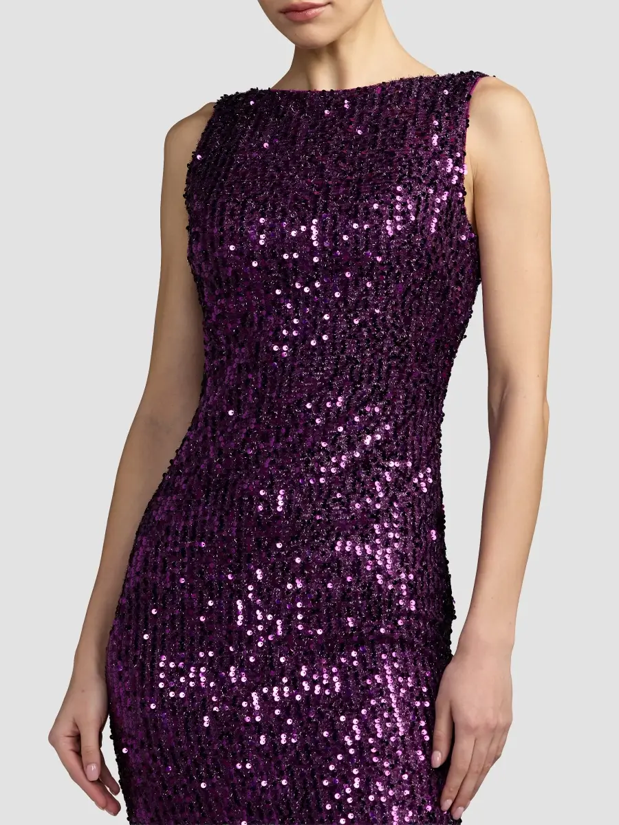 Mac Duggal Women's Sequin Sleeveless Sheath Gown | Thumbnail 5 Mac Duggal Women's Sequin Sleeveless Sheath Gown | Thumbnail 5