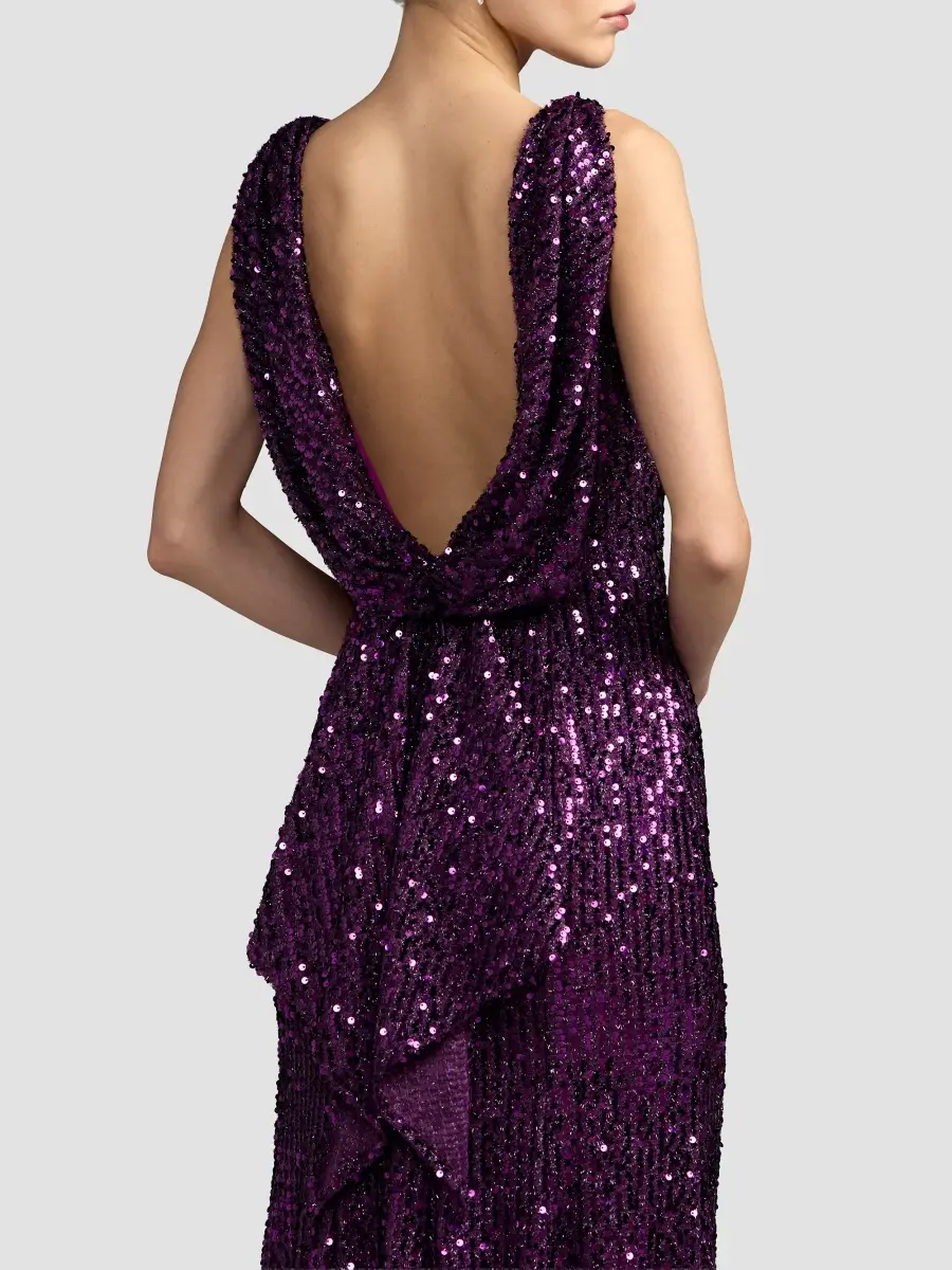 Mac Duggal Women's Sequin Sleeveless Sheath Gown | Thumbnail 6 Mac Duggal Women's Sequin Sleeveless Sheath Gown | Thumbnail 6