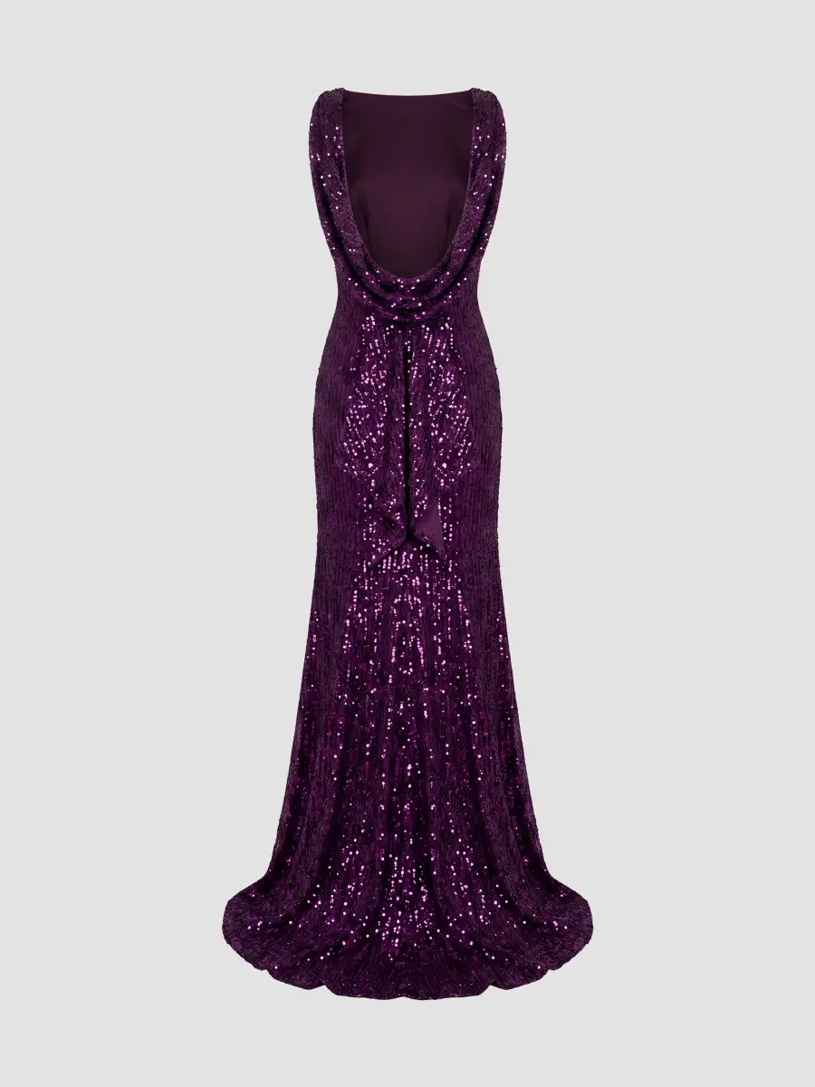 Mac Duggal Women's Sequin Sleeveless Sheath Gown | Thumbnail 7 Mac Duggal Women's Sequin Sleeveless Sheath Gown | Thumbnail 7