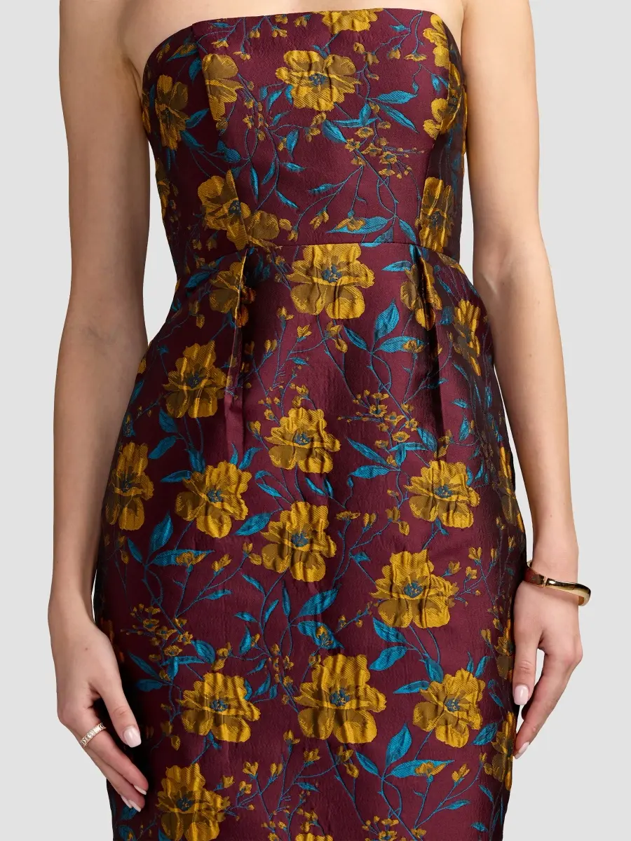 Mac Duggal Women's Floral Brocade Strapless Midi-Dress | Thumbnail 5