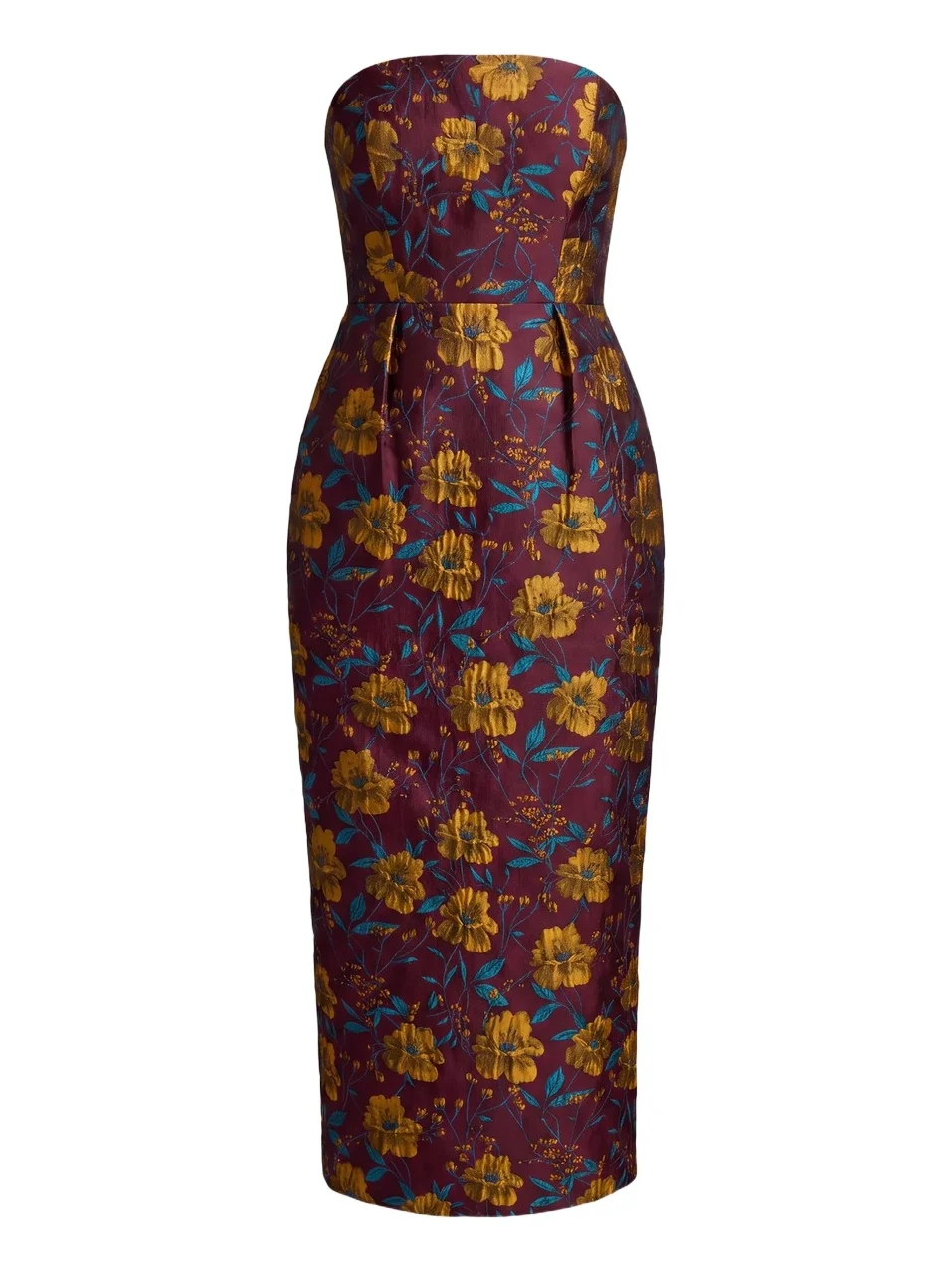 Mac Duggal Women's Floral Brocade Strapless Midi-Dress