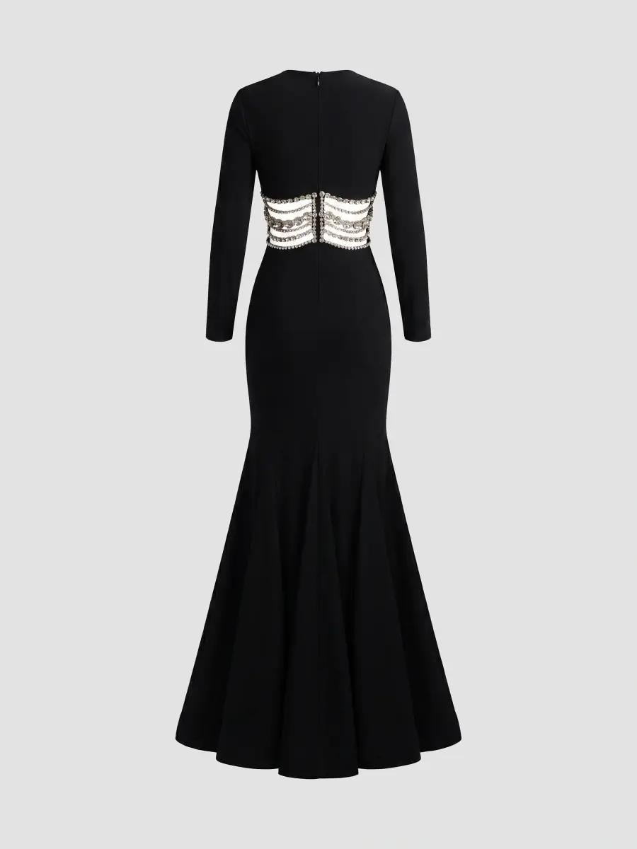 Mac Duggal Women's Crystal-Embellished Sheer Jersey Trumpet Gown | Thumbnail 5