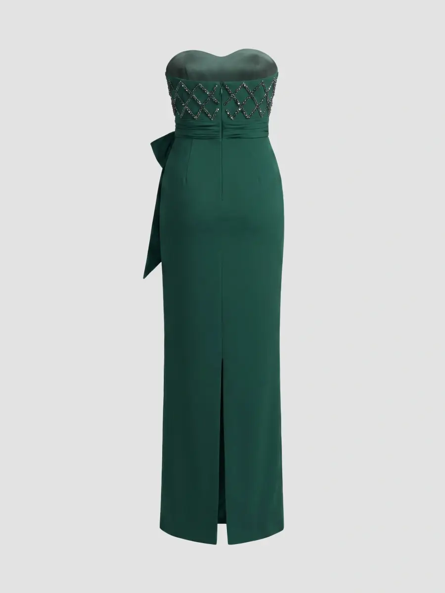 Mac Duggal Women's Crystal-Embellished Crêpe Strapless Bustier Gown | Thumbnail 5 Mac Duggal Women's Crystal-Embellished Crêpe Strapless Bustier Gown | Thumbnail 5
