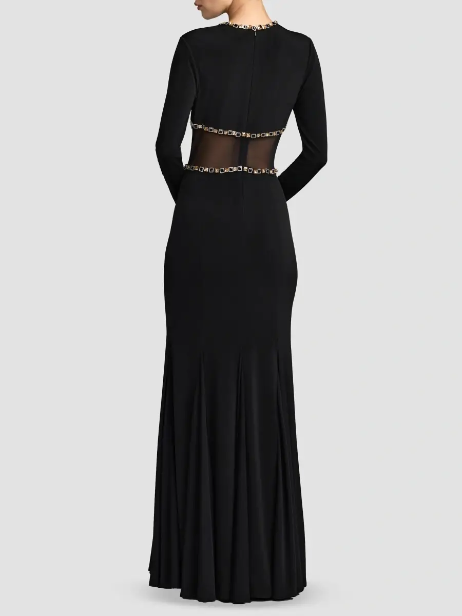 Mac Duggal Women's Sheer Cut Out Jersey Mermaid Gown | Thumbnail 3 Mac Duggal Women's Sheer Cut Out Jersey Mermaid Gown | Thumbnail 3