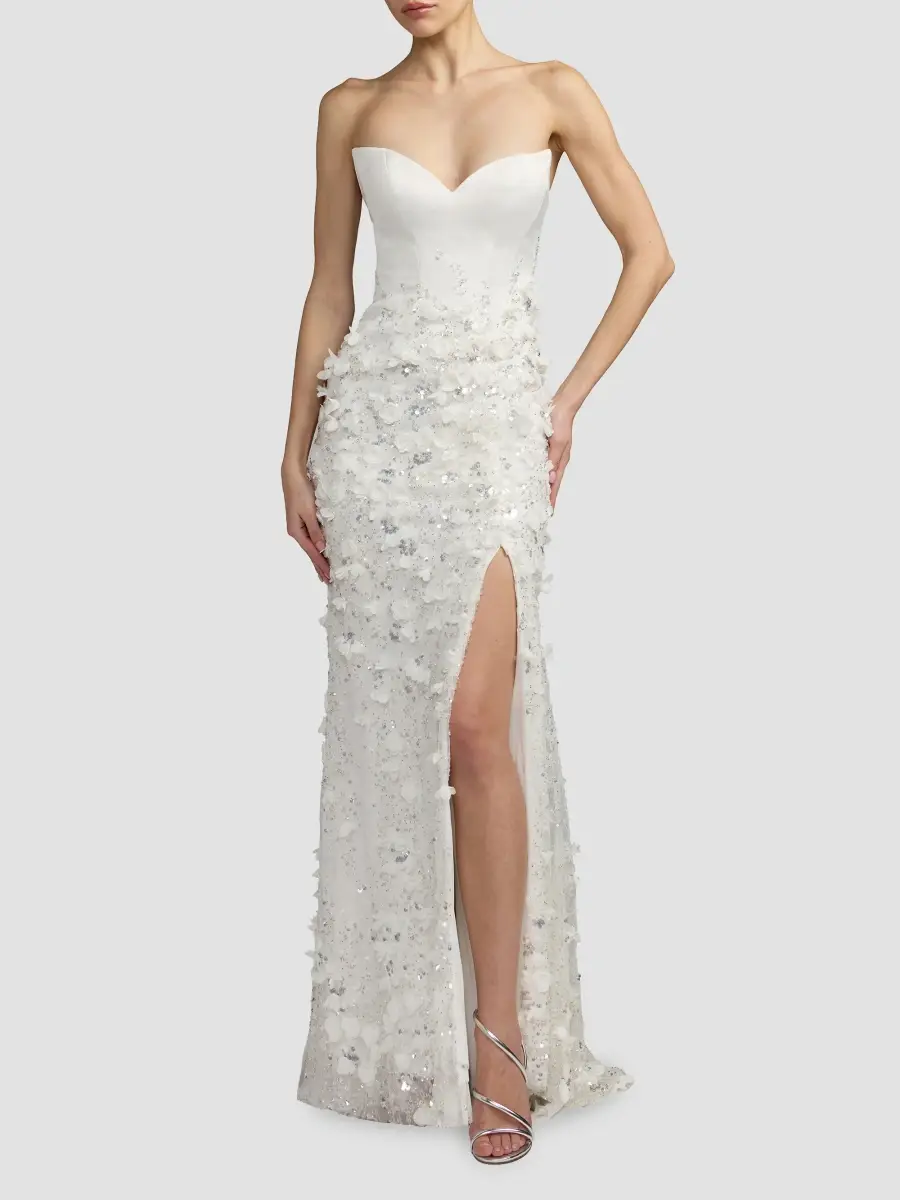 Mac Duggal Women's Embellished Satin Strapless Gown | Thumbnail 2 Mac Duggal Women's Embellished Satin Strapless Gown | Thumbnail 2