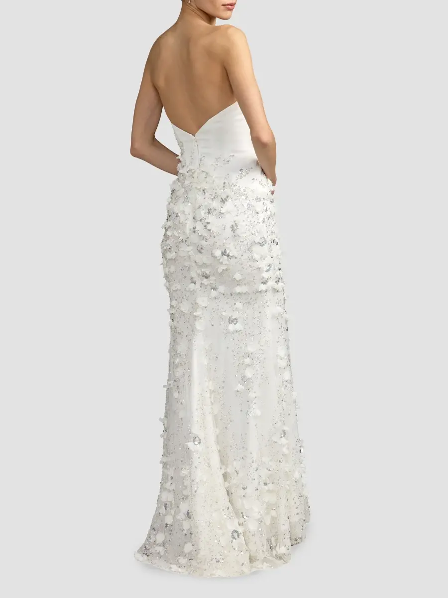 Mac Duggal Women's Embellished Satin Strapless Gown | Thumbnail 3 Mac Duggal Women's Embellished Satin Strapless Gown | Thumbnail 3