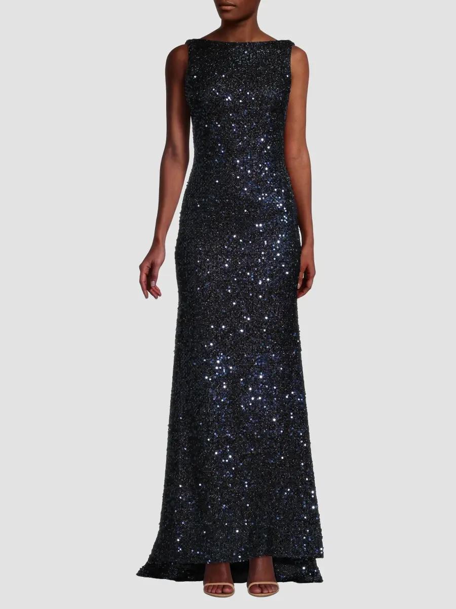 Mac Duggal Women's Sequin Sleeveless Sheath Gown | Thumbnail 2 Mac Duggal Women's Sequin Sleeveless Sheath Gown | Thumbnail 2