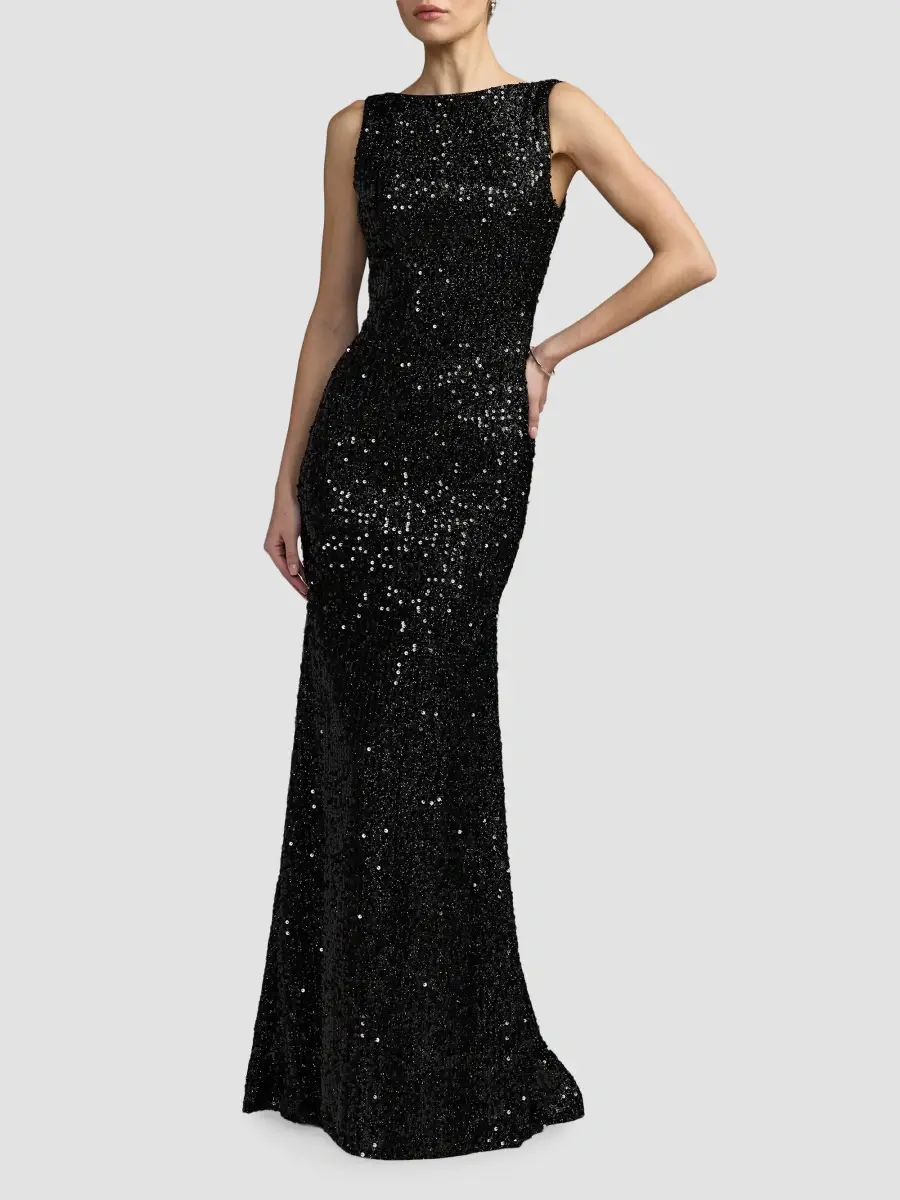 Mac Duggal Women's Sequin Sleeveless Sheath Gown | Thumbnail 3 Mac Duggal Women's Sequin Sleeveless Sheath Gown | Thumbnail 3