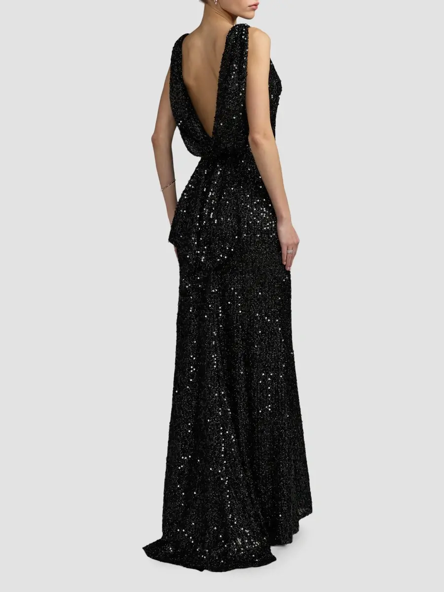 Mac Duggal Women's Sequin Sleeveless Sheath Gown | Thumbnail 4 Mac Duggal Women's Sequin Sleeveless Sheath Gown | Thumbnail 4