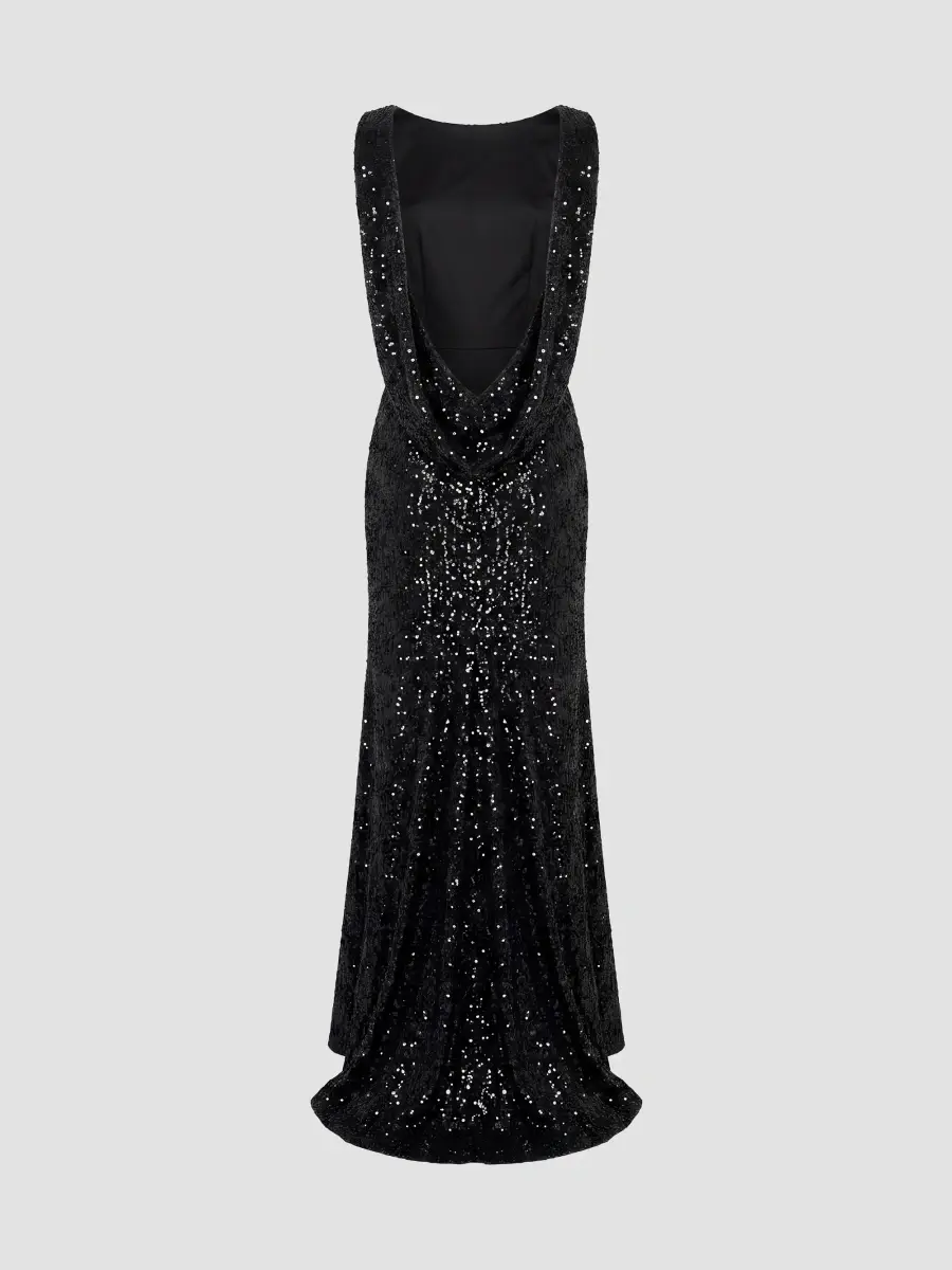 Mac Duggal Women's Sequin Sleeveless Sheath Gown | Thumbnail 6 Mac Duggal Women's Sequin Sleeveless Sheath Gown | Thumbnail 6