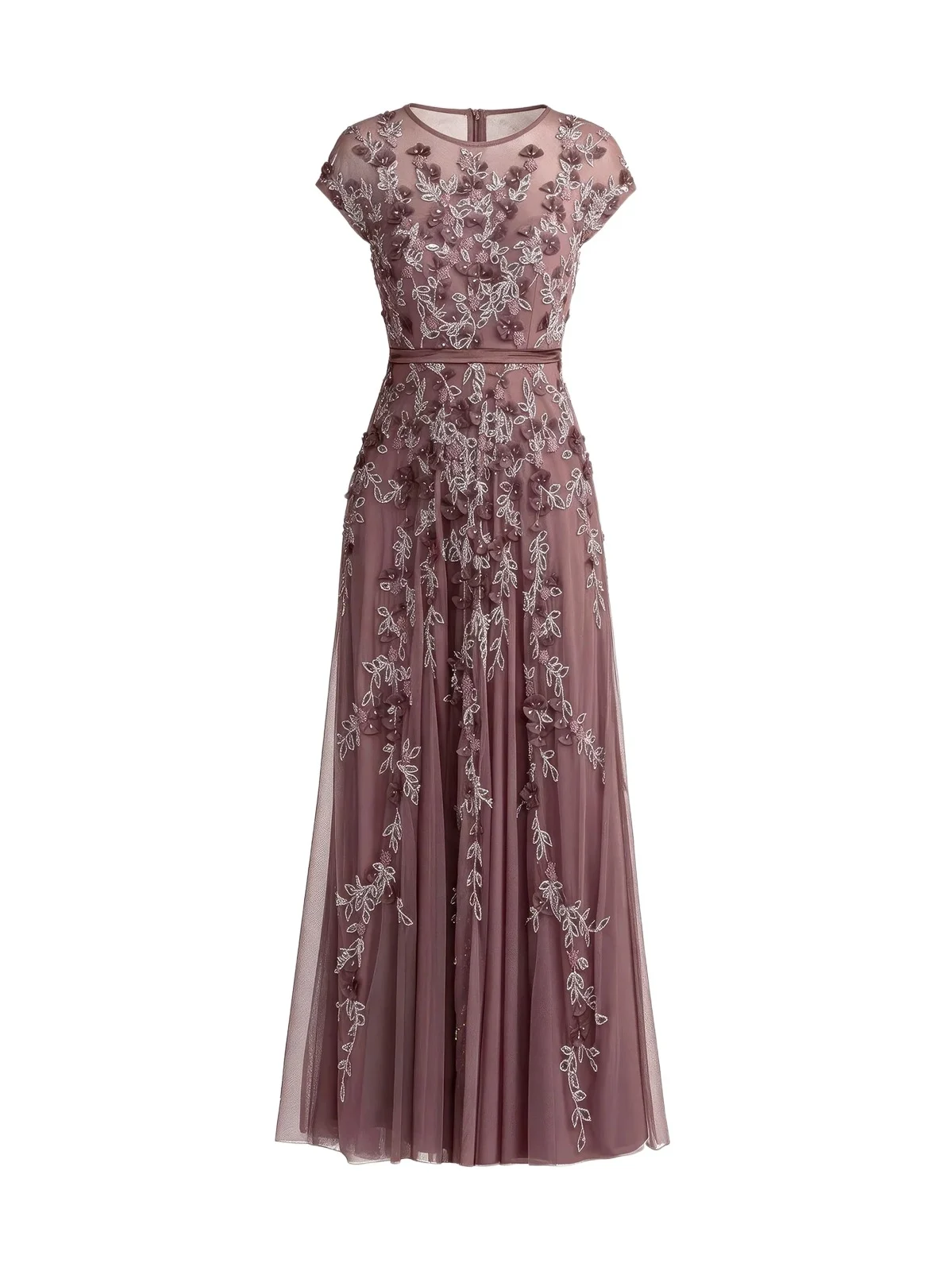 Mac Duggal Women's Evening Floral-Embroidered Mesh Gown
