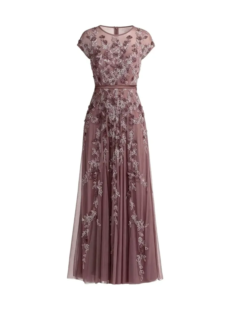 Mac Duggal Women's Evening Floral-Embroidered Mesh Gown