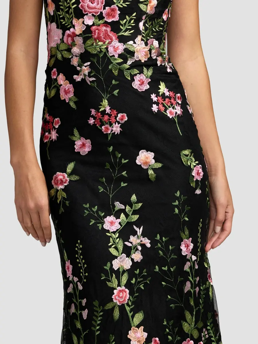 Mac Duggal Women's One-Shoulder Floral Embroidered Gown | Thumbnail 5 Mac Duggal Women's One-Shoulder Floral Embroidered Gown | Thumbnail 5
