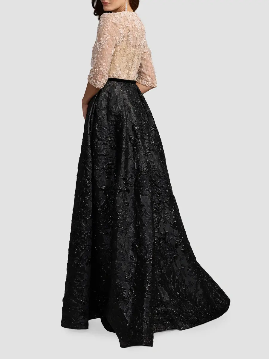 Mac Duggal Women's Two-Tone Crêpe Brocade Ball Gown | Thumbnail 3 Mac Duggal Women's Two-Tone Crêpe Brocade Ball Gown | Thumbnail 3