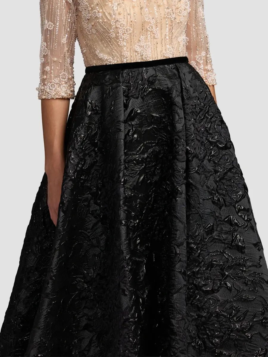 Mac Duggal Women's Two-Tone Crêpe Brocade Ball Gown | Thumbnail 5 Mac Duggal Women's Two-Tone Crêpe Brocade Ball Gown | Thumbnail 5