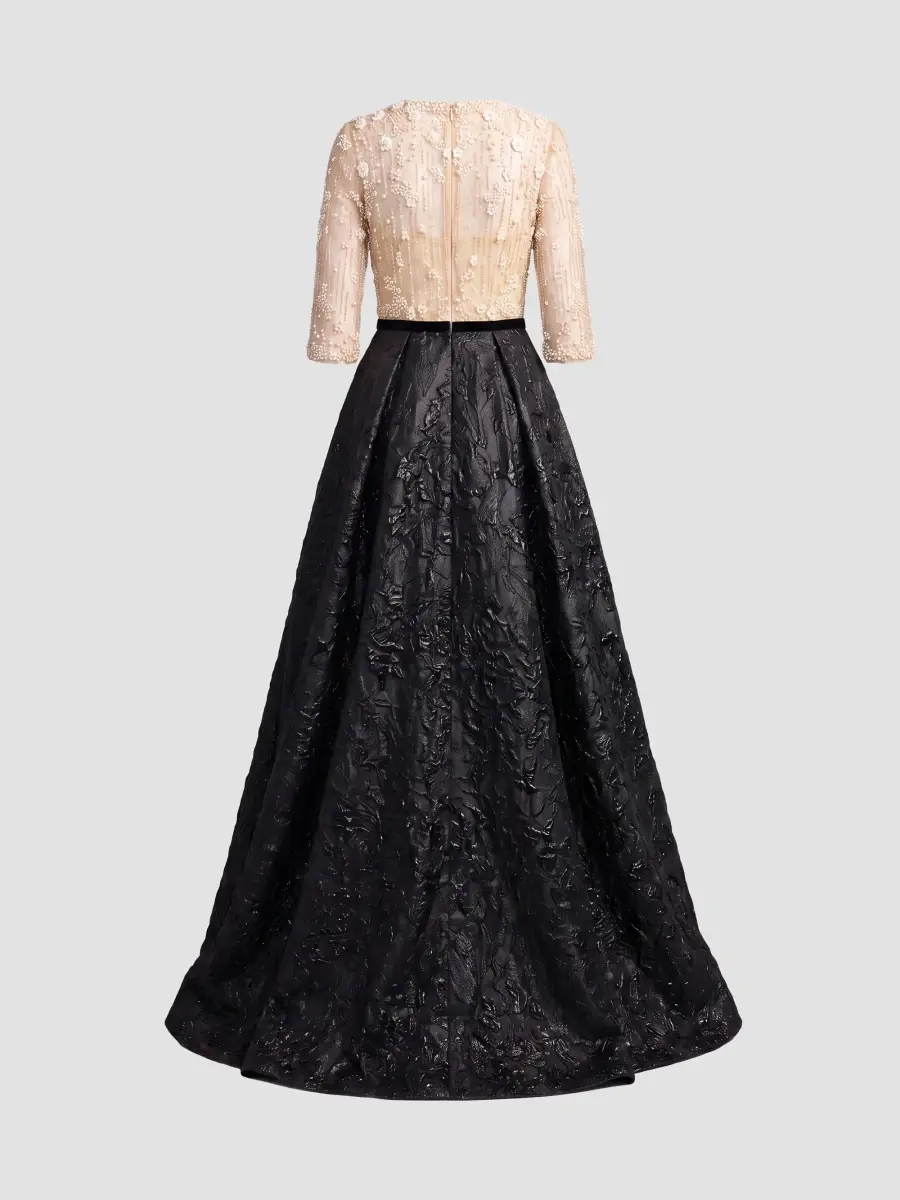 Mac Duggal Women's Two-Tone Crêpe Brocade Ball Gown | Thumbnail 6 Mac Duggal Women's Two-Tone Crêpe Brocade Ball Gown | Thumbnail 6