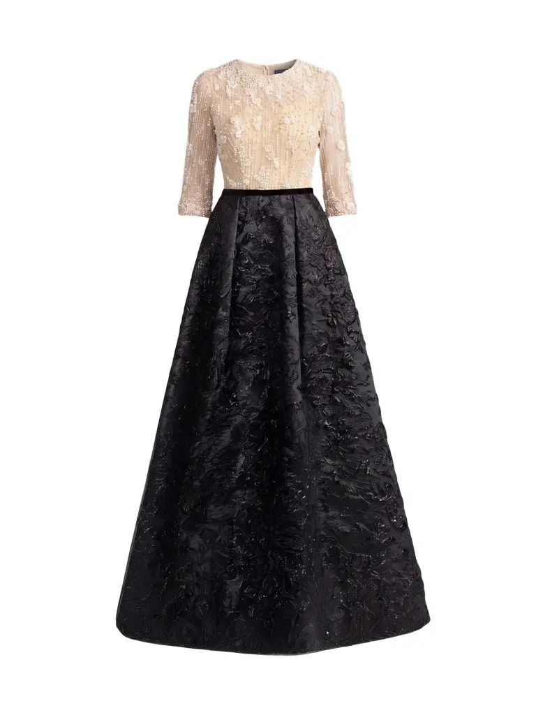 Mac Duggal Women's Two-Tone Crêpe Brocade Ball Gown