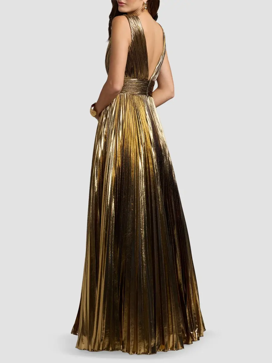 Mac Duggal Women's Metallic Pleated Ombré Gown | Thumbnail 3 Mac Duggal Women's Metallic Pleated Ombré Gown | Thumbnail 3