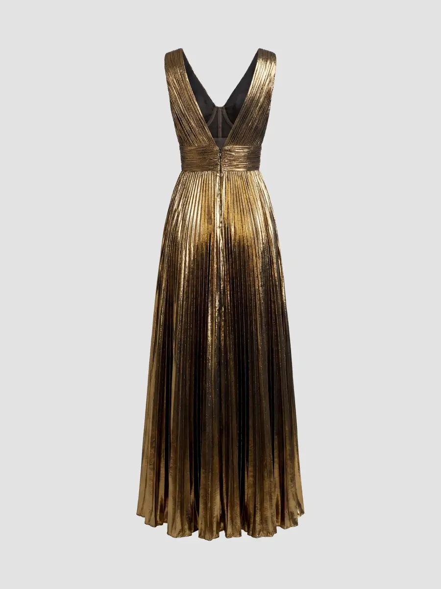 Mac Duggal Women's Metallic Pleated Ombré Gown | Thumbnail 5 Mac Duggal Women's Metallic Pleated Ombré Gown | Thumbnail 5