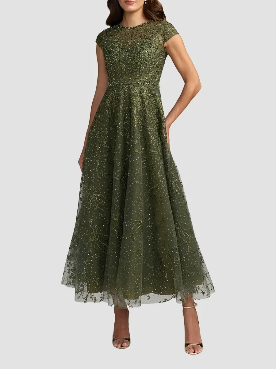 Mac Duggal Women's Embellished Jewel Neck A-Line Cocktail Dress | Thumbnail 2