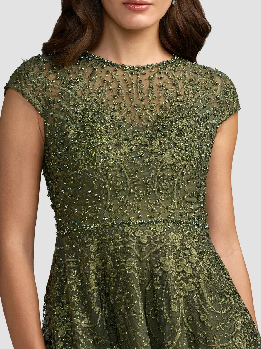 Mac Duggal Women's Embellished Jewel Neck A-Line Cocktail Dress | Thumbnail 4