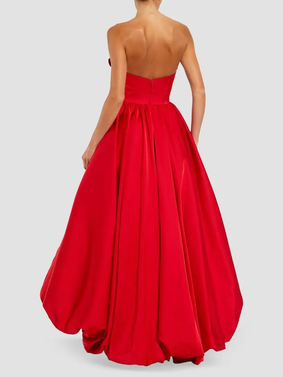 Mac Duggal Women's Pleated Satin Strapless Gown | Thumbnail 3 Mac Duggal Women's Pleated Satin Strapless Gown | Thumbnail 3