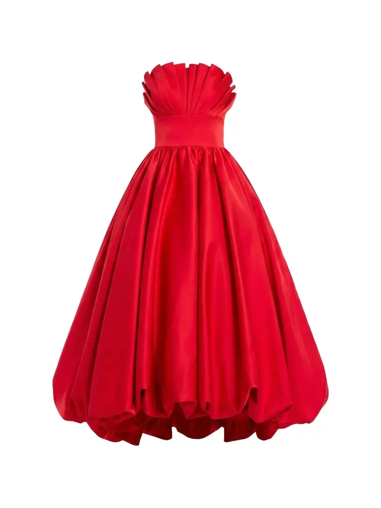 Mac Duggal Women's Pleated Satin Strapless Gown