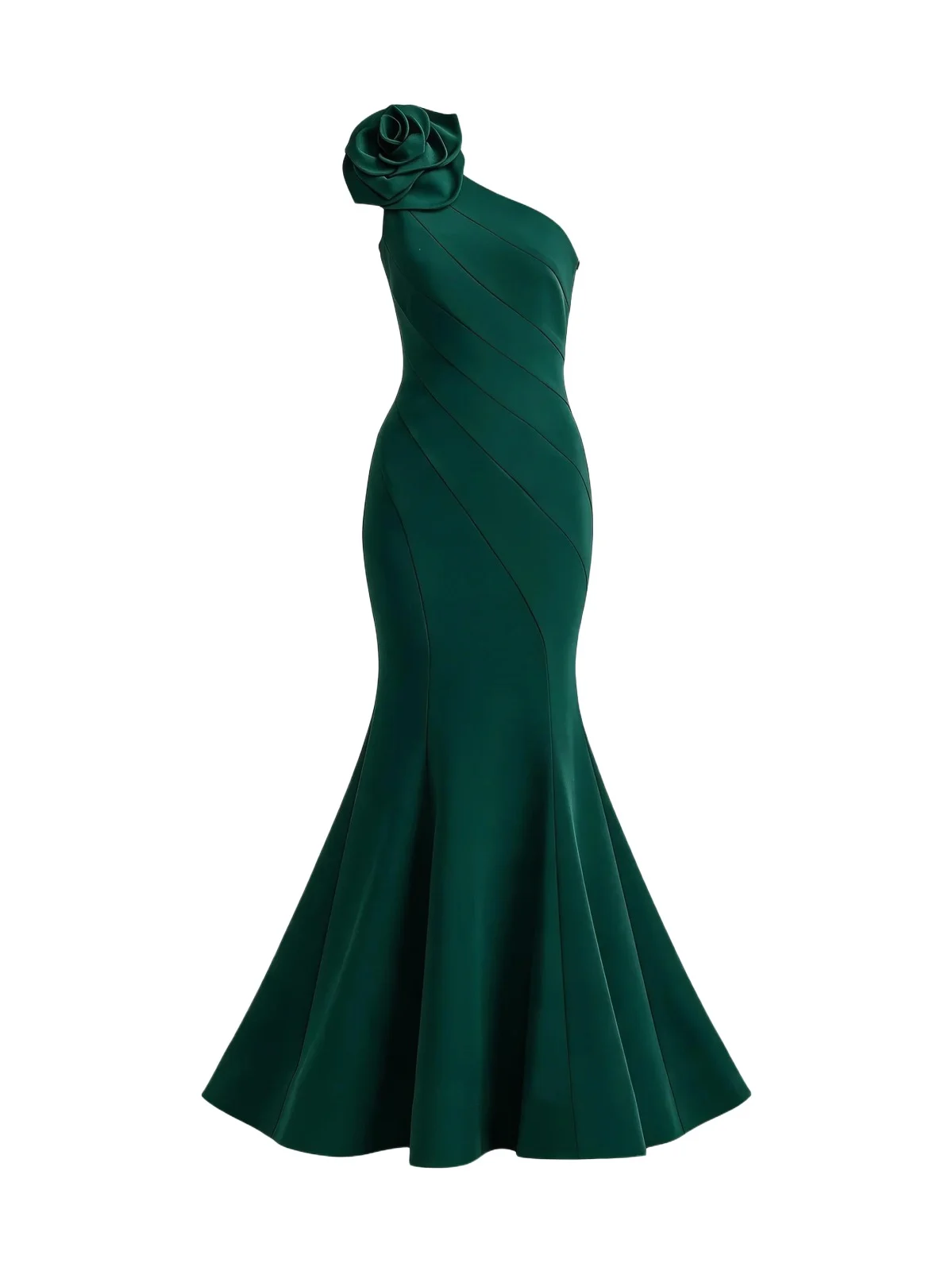 Mac Duggal Women's Flower-Detailed Crepe One-Shoulder Mermaid Gown