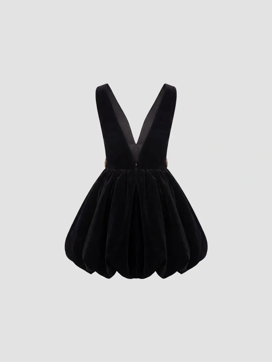 Mac Duggal Women's Bubble-Hem Velvet Bow Mini Dress | Thumbnail 6 Mac Duggal Women's Bubble-Hem Velvet Bow Mini Dress | Thumbnail 6
