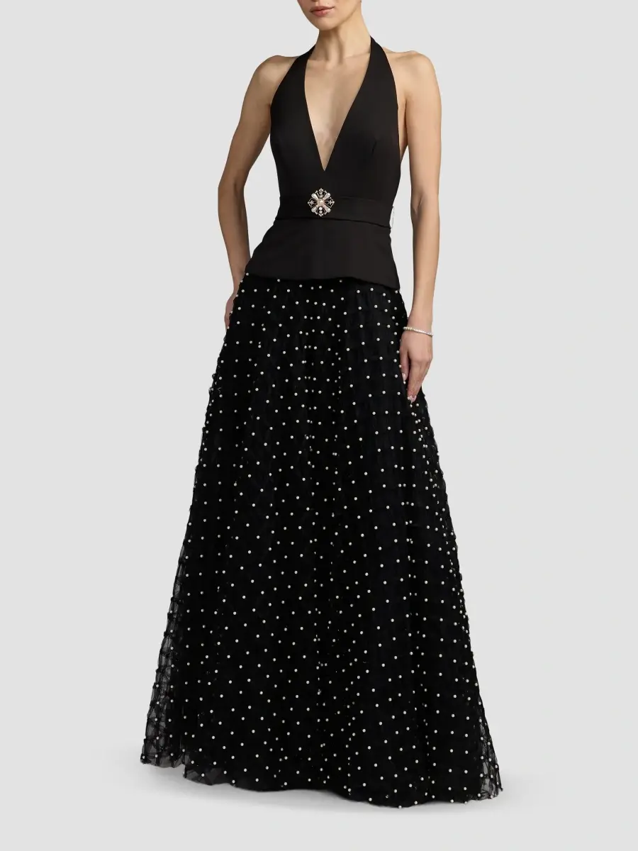 Mac Duggal Women's Embellished Halter Gown | Thumbnail 2 Mac Duggal Women's Embellished Halter Gown | Thumbnail 2