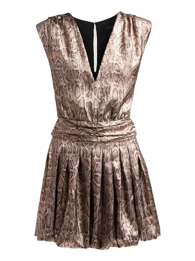 Women's Crystal Snake V-Neck Mini Dress