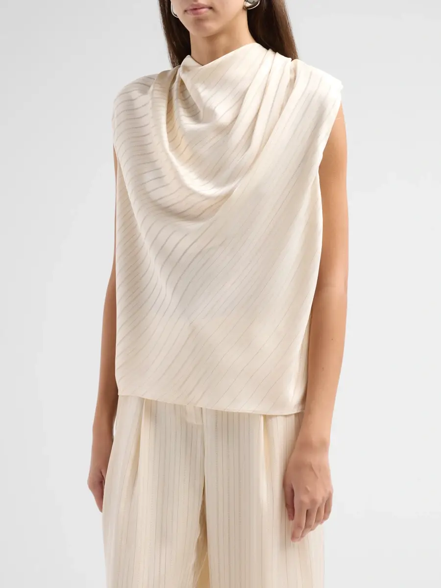 Ramy Brook Women's Holly Draped Stripe Blouse | Thumbnail 4 Ramy Brook Women's Holly Draped Stripe Blouse | Thumbnail 4