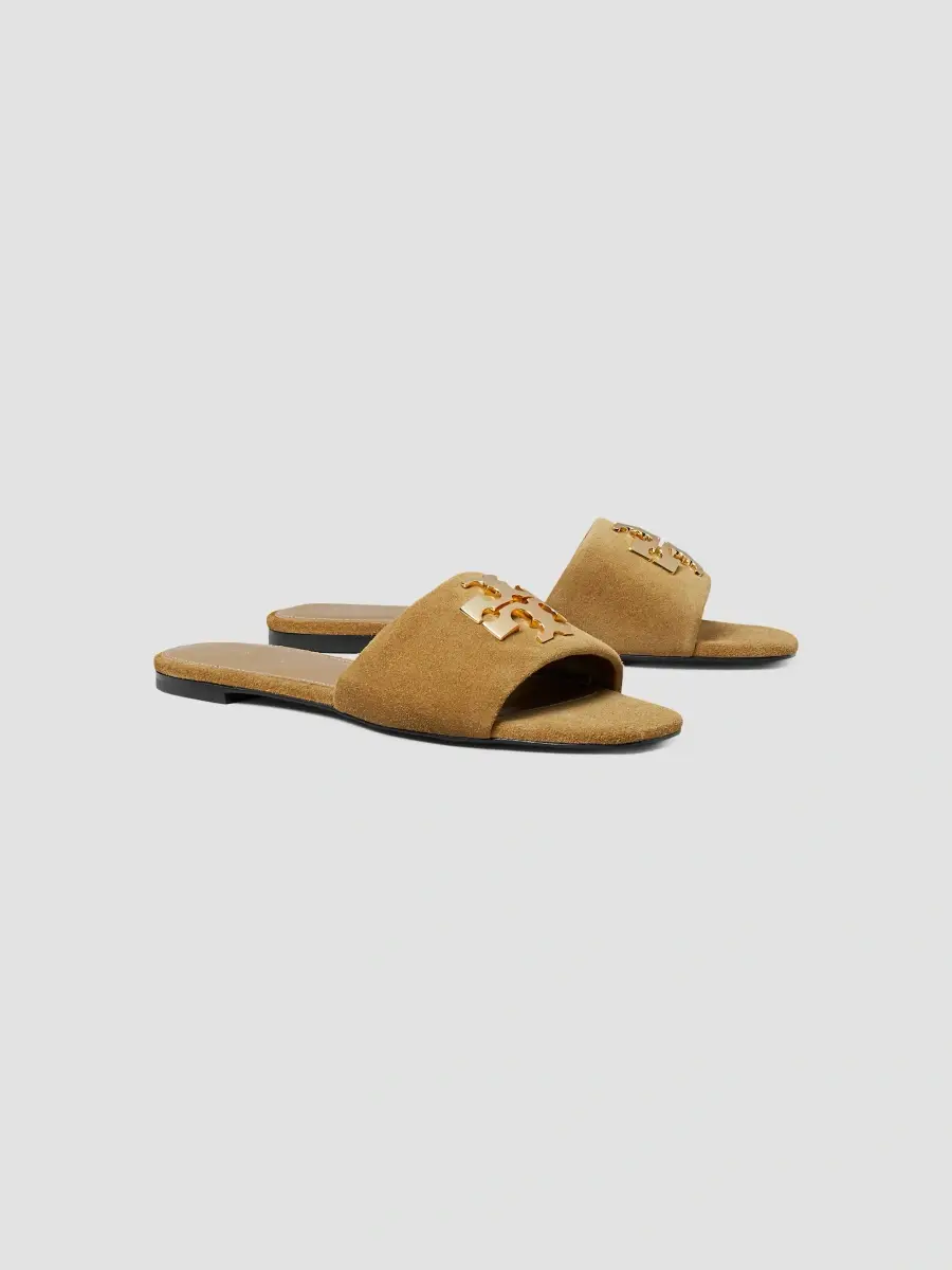 Tory Burch Women's Charlie Logo Suede Sandals | Thumbnail 2 Tory Burch Women's Charlie Logo Suede Sandals | Thumbnail 2