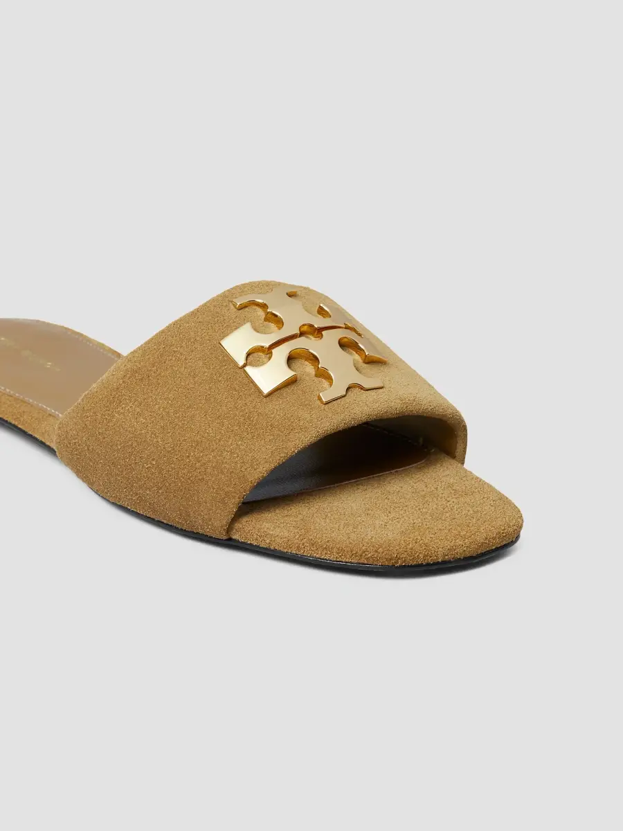 Tory Burch Women's Charlie Logo Suede Sandals | Thumbnail 4 Tory Burch Women's Charlie Logo Suede Sandals | Thumbnail 4