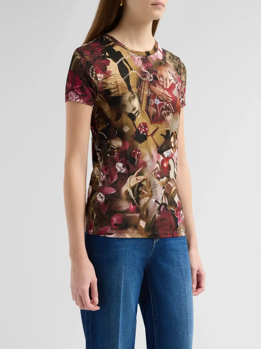 L'Agence Women's Ressi Lux Collage Crewneck T-Shirt | Thumbnail 4 L'Agence Women's Ressi Lux Collage Crewneck T-Shirt | Thumbnail 4