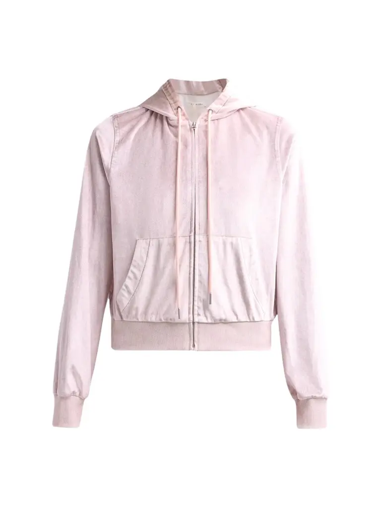 rag & bone Women's rb Miramar Velvet Zip-Up Hoodie
