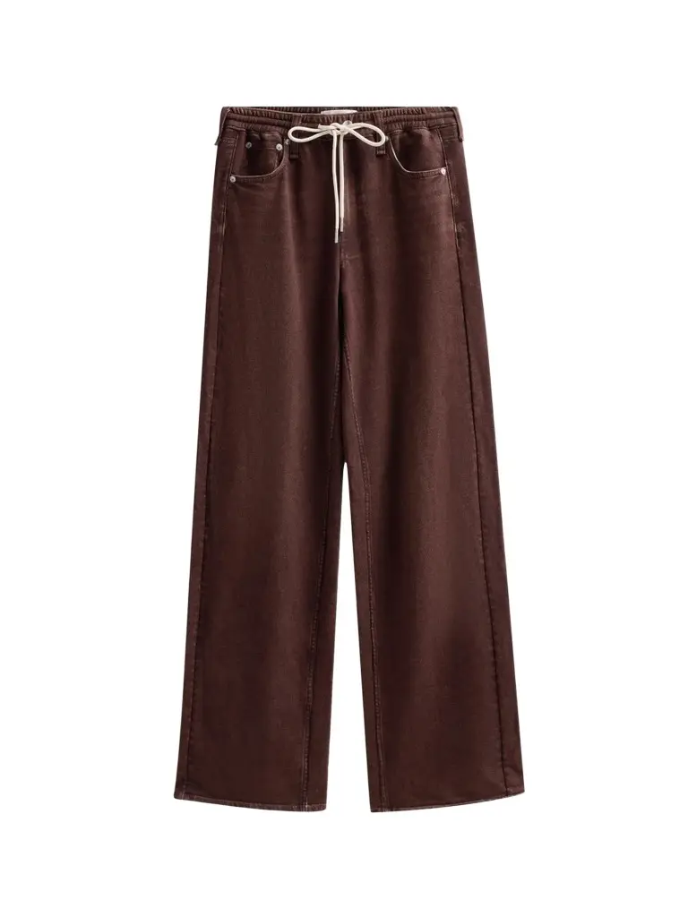 rag & bone Women's rb Miramar Terry Drawcord Wide-Leg Pants