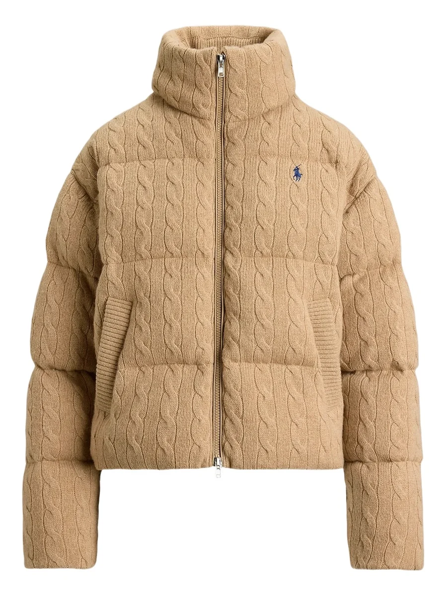 Polo Ralph Lauren Women's Cable-Knit Wool-Cashmere Puffer Jacket