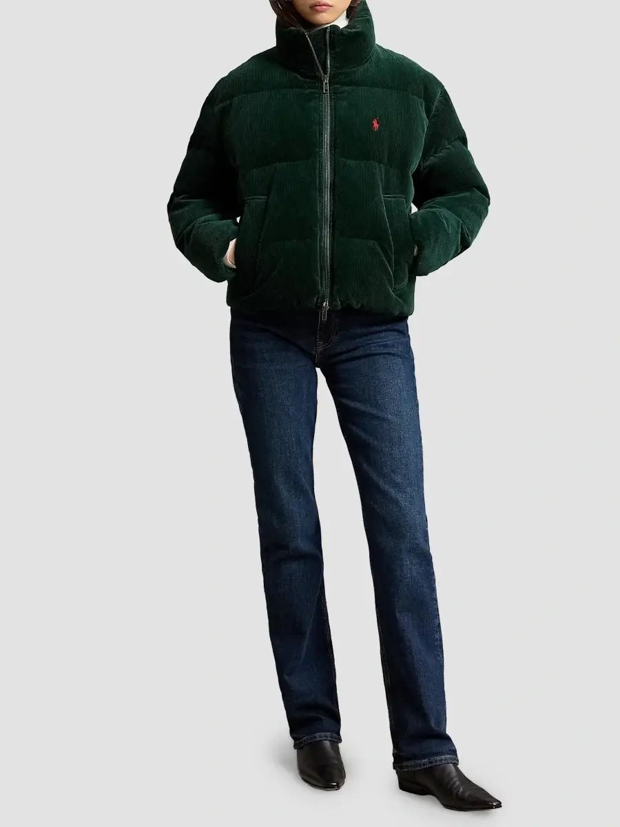 Polo Ralph Lauren Women's Corduroy Woven Down Puffer Coat | Thumbnail 2
