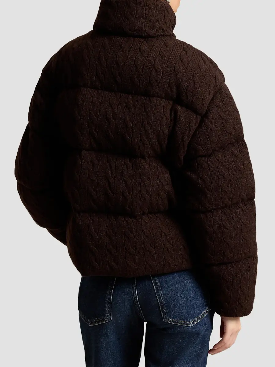 Polo Ralph Lauren Women's Cable-Knit Wool-Cashmere Puffer Jacket | Thumbnail 3