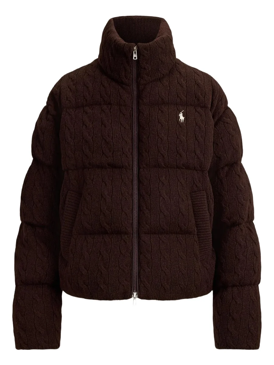 Polo Ralph Lauren Women's Cable-Knit Wool-Cashmere Puffer Jacket