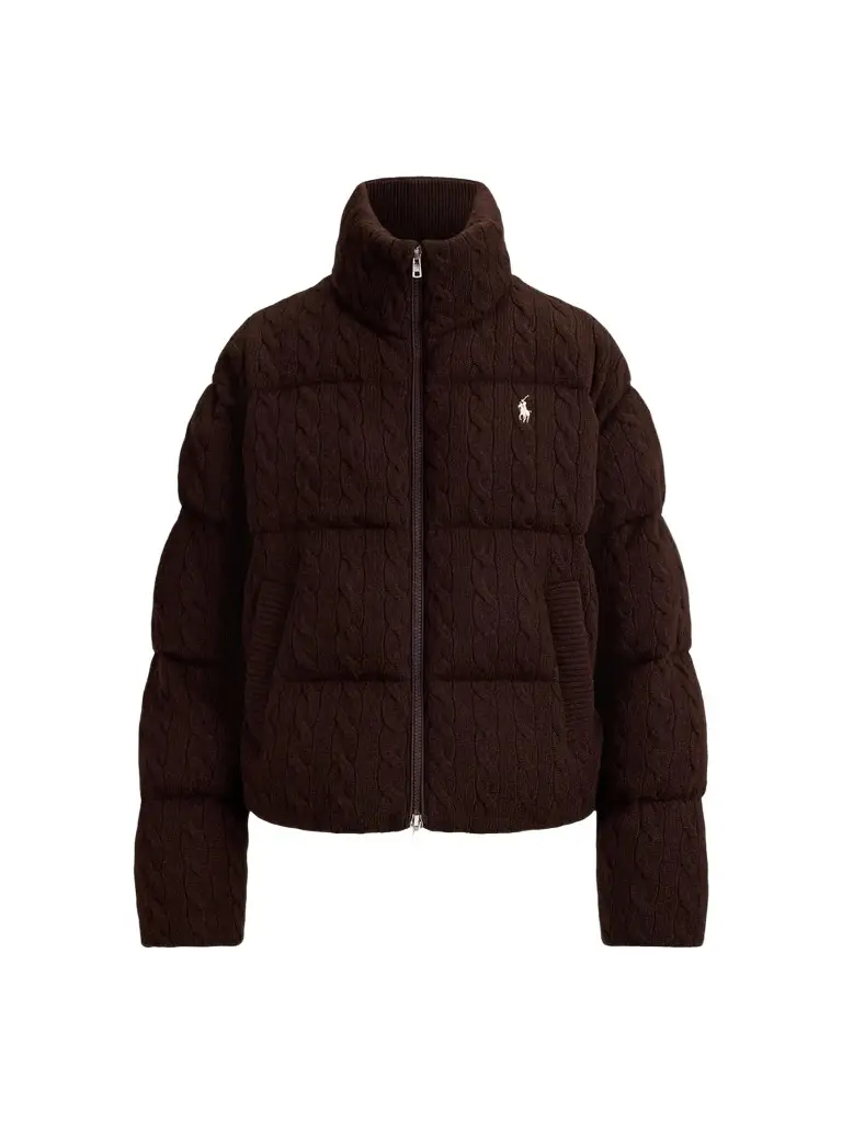 Women's Cable-Knit Wool-Cashmere Puffer Jacket Women's Cable-Knit Wool-Cashmere Puffer Jacket
