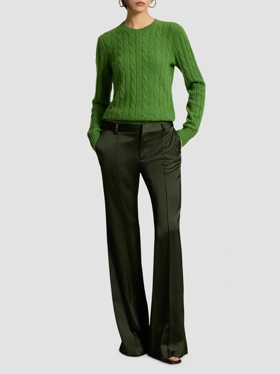 Polo Ralph Lauren Women's Satin Flared Mid-Rise Pants | Thumbnail 2 Polo Ralph Lauren Women's Satin Flared Mid-Rise Pants | Thumbnail 2
