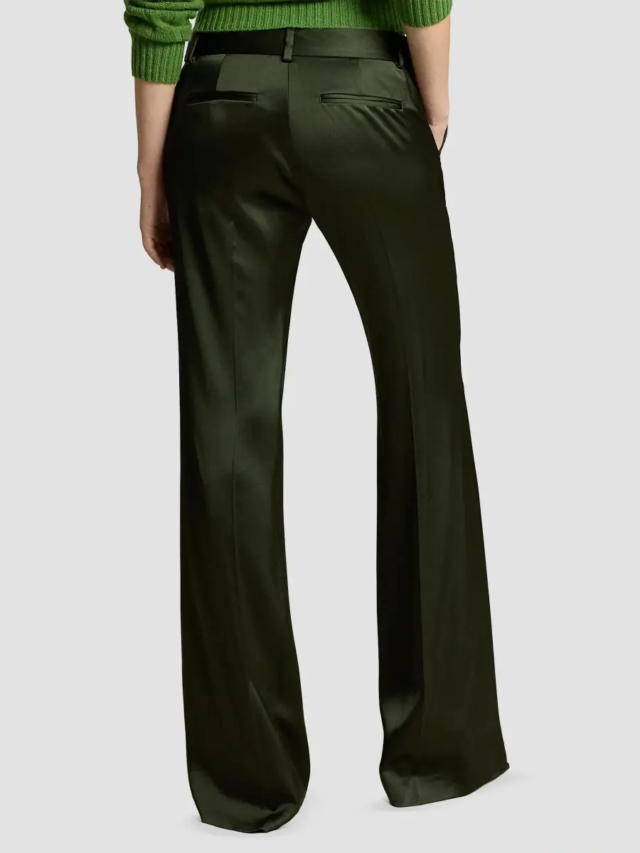 Polo Ralph Lauren Women's Satin Flared Mid-Rise Pants | Thumbnail 3 Polo Ralph Lauren Women's Satin Flared Mid-Rise Pants | Thumbnail 3