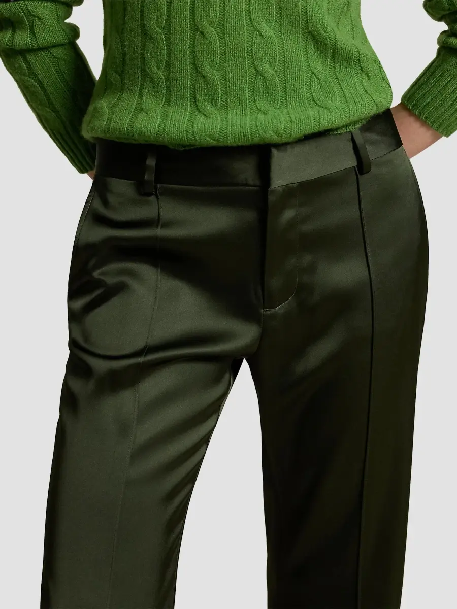 Polo Ralph Lauren Women's Satin Flared Mid-Rise Pants | Thumbnail 5 Polo Ralph Lauren Women's Satin Flared Mid-Rise Pants | Thumbnail 5