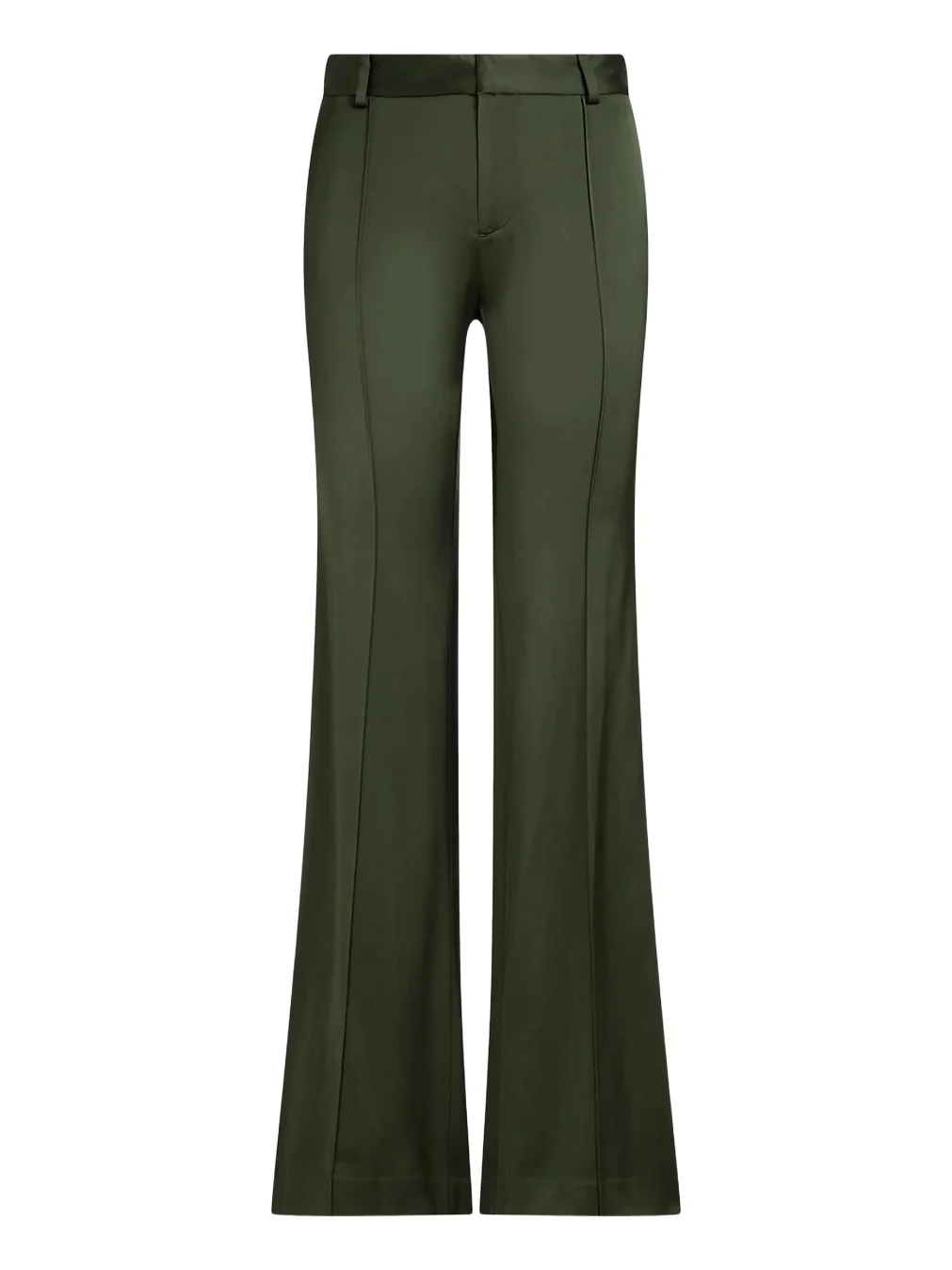 Women's Satin Flared Mid-Rise Pants