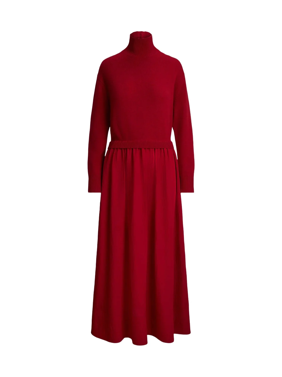 Women's Wool & Crepe Turtleneck Midi Dress Women's Wool & Crepe Turtleneck Midi Dress
