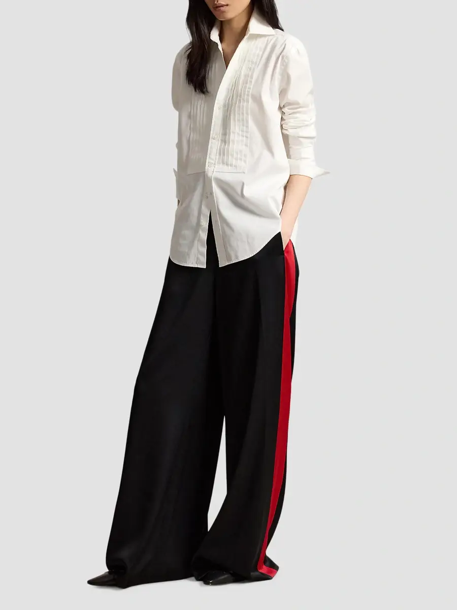 Polo Ralph Lauren Women's Crepe Wide-Leg Tuxedo Pants | Thumbnail 2 Polo Ralph Lauren Women's Crepe Wide-Leg Tuxedo Pants | Thumbnail 2