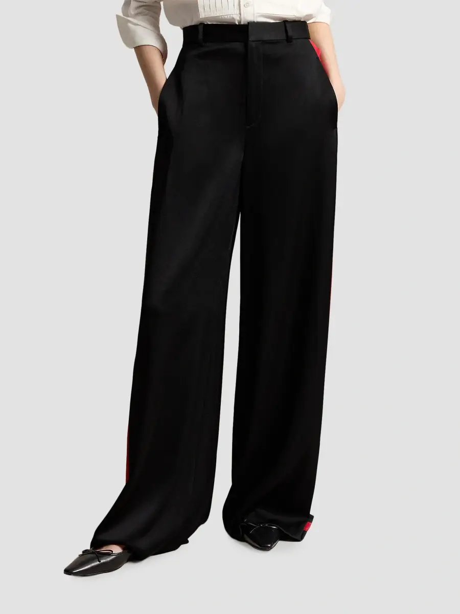 Polo Ralph Lauren Women's Crepe Wide-Leg Tuxedo Pants | Thumbnail 4 Polo Ralph Lauren Women's Crepe Wide-Leg Tuxedo Pants | Thumbnail 4