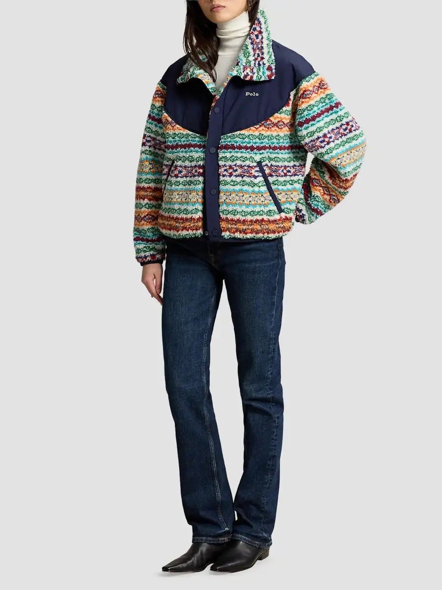 Polo Ralph Lauren Women's Jaquard High-Pile Fleece Jacket | Thumbnail 2 Polo Ralph Lauren Women's Jaquard High-Pile Fleece Jacket | Thumbnail 2